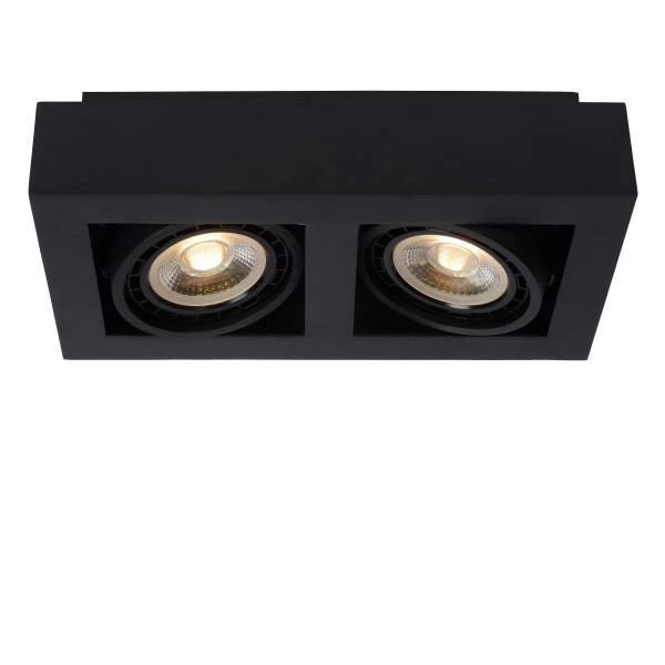 Lucide ZEFIX - Foco de techo - LED Dim to warm - GU10 (ES111) - 2x12W 2200K/3000K - Negro - detalle 1